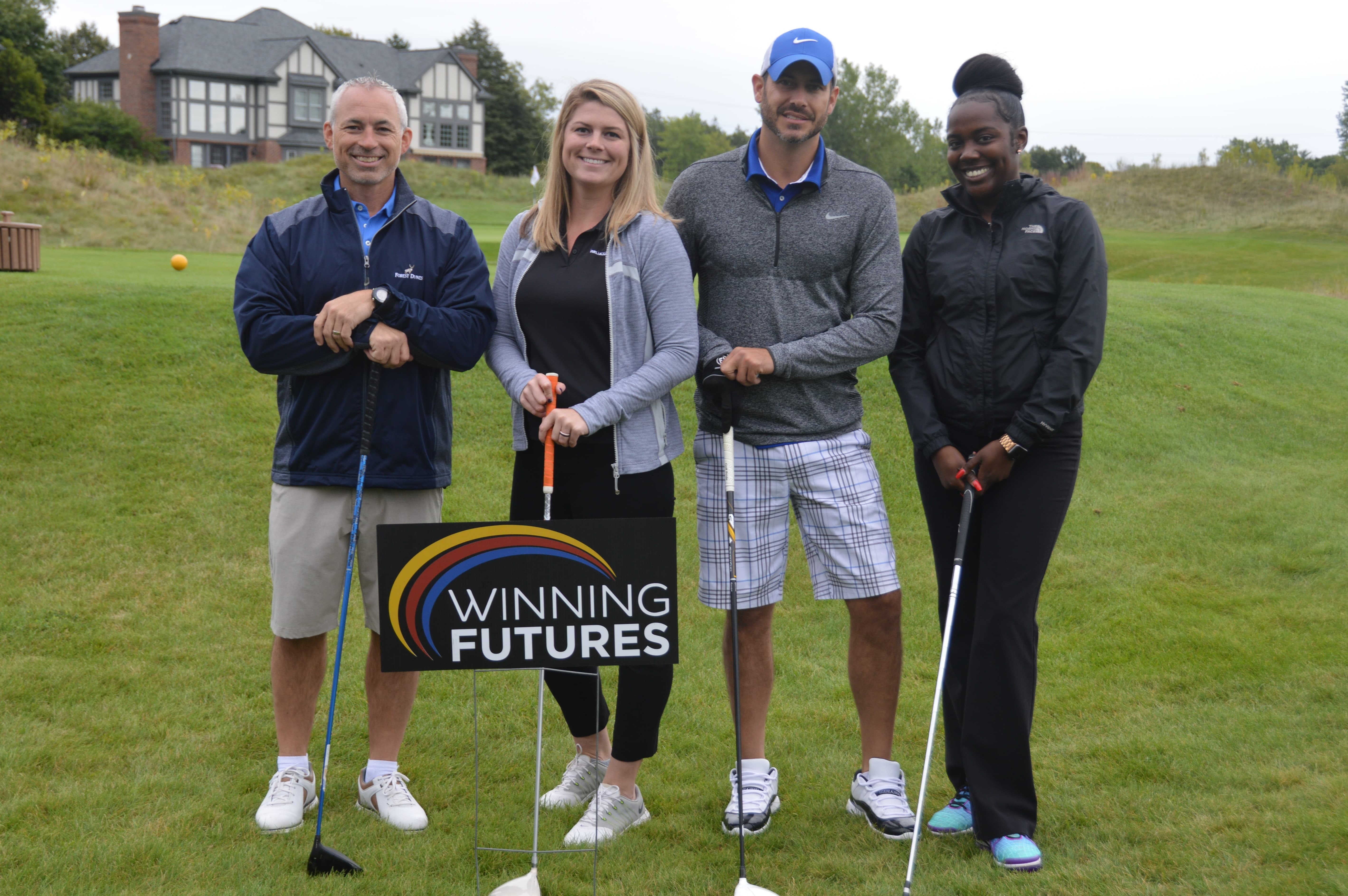 Team at golf outing Winning Futures Mentoring Programs Empowering